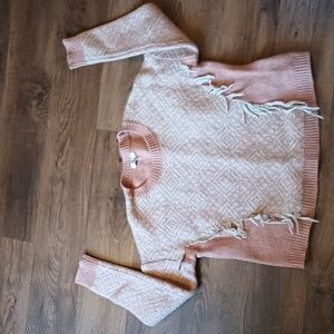 Madewell Pink Knit Fringe Sweater TTT
